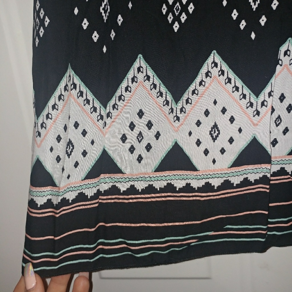 SFS • NWT •  Empyre • White Aztec Print Strapless Srrappy Back Dress Large Black - Picture 7 of 8
